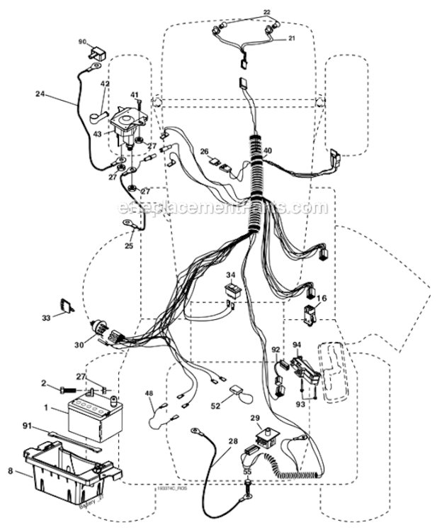 Electrical Diagram and Parts List for XP24H42LT 96012004200 Poulan Lawn Tractor