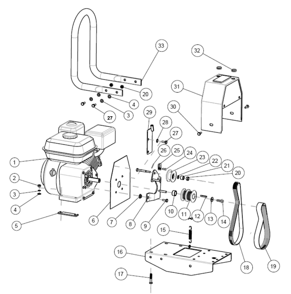 Section_2 Diagram and Parts List for  Powermate Tiller