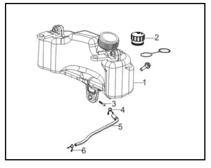 Fuel Tank Diagram and Parts List for  Powermate Hedge Trimmer