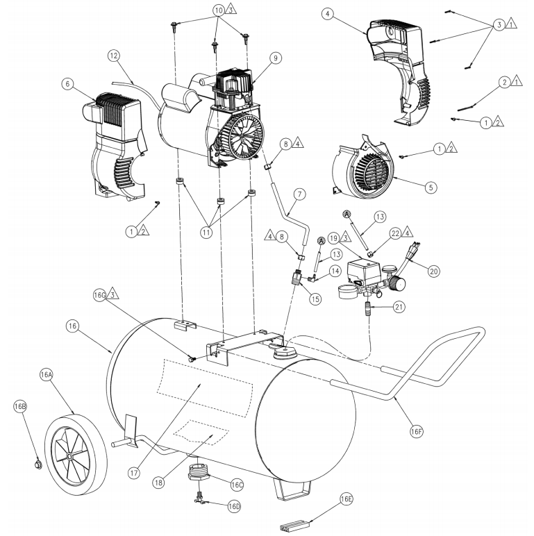 Section_1 Diagram and Parts List for  Powermate Compressor