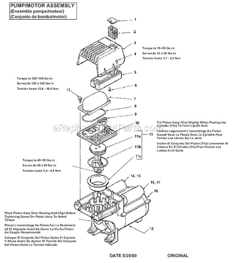 Page C Diagram and Parts List for  Powermate Compressor