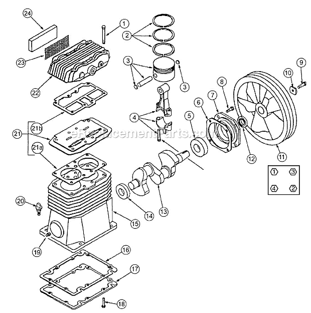 Page B Diagram and Parts List for  Powermate Compressor