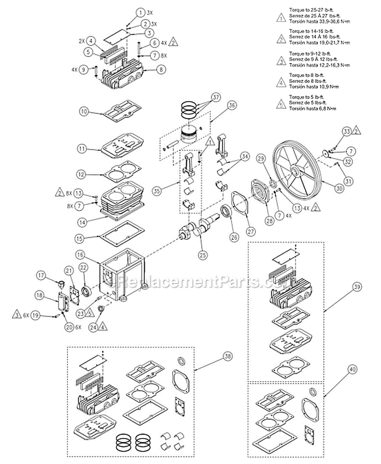 Page B Diagram and Parts List for  Powermate Compressor