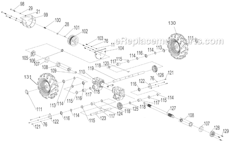 Page N Diagram and Parts List for  Powermate Tiller