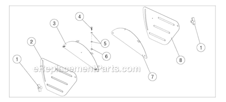 Kit Tine Shield Assembly Diagram and Parts List for  Powermate Tiller