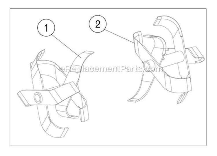 Kit Tine Assembly Diagram and Parts List for  Powermate Tiller