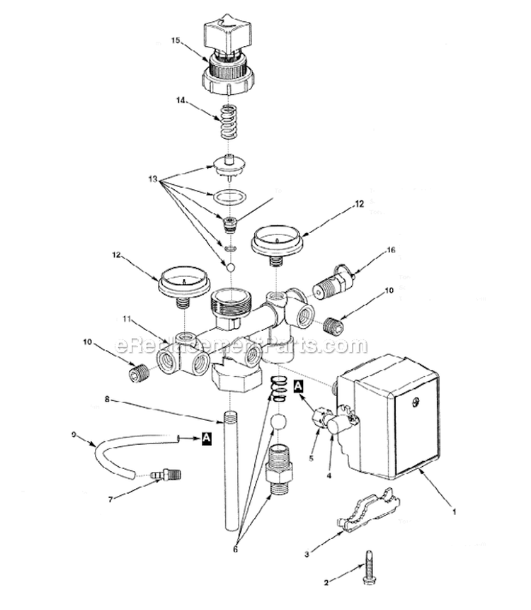 Page B Diagram and Parts List for  Powermate Compressor