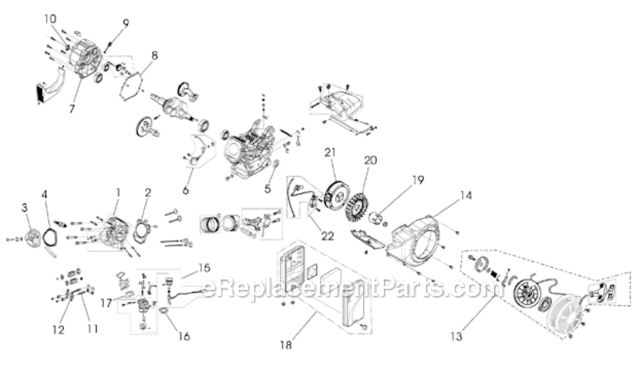 Page B Diagram and Parts List for  Powermate Generator