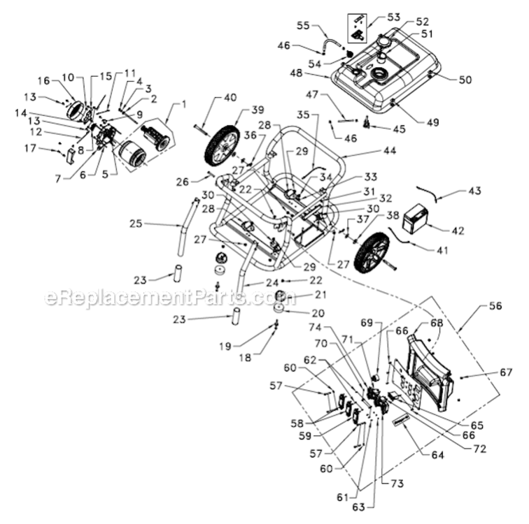 Page A Diagram and Parts List for  Powermate Generator