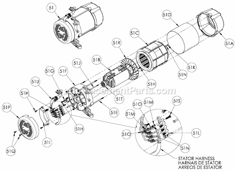 Page B Diagram and Parts List for  Powermate Generator