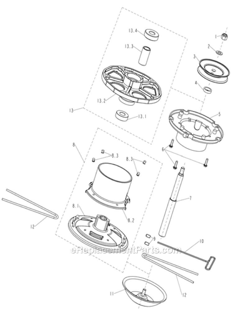 Cutting Head Assembly Diagram and Parts List for  Powermate Trimmer