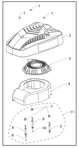 Engine Shroud And Recoil Starter Diagram and Parts List for  Powermate Hedge Trimmer