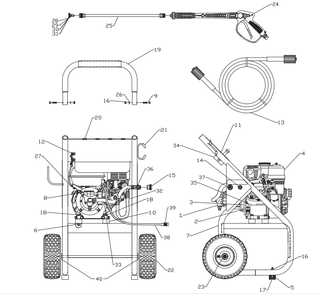 Section_1 Diagram and Parts List for  Powermate Pressure Washer