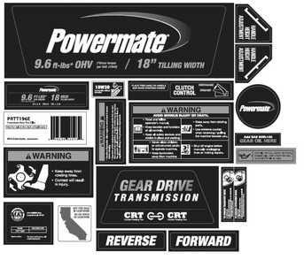 Section_6 Diagram and Parts List for  Powermate Tiller