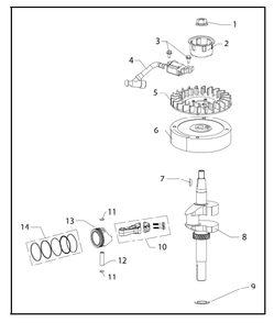 Flywheel / Ignition Diagram and Parts List for  Powermate Hedge Trimmer