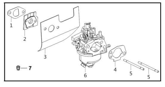 Carburetor Diagram and Parts List for  Powermate Tiller