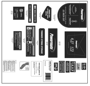 Unit Decals Diagram and Parts List for  Powermate Hedge Trimmer