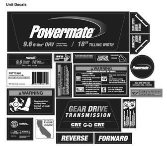 Section_6 Diagram and Parts List for  Powermate Tiller