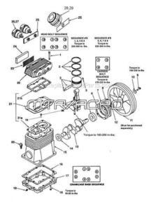 Part Location Diagram of 040-0311 Powermate Pump Assembly, 165