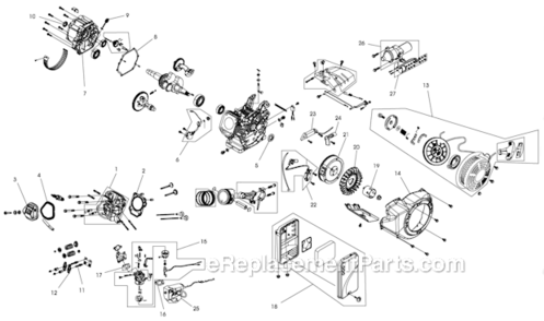 Page B Diagram and Parts List for  Powermate Generator