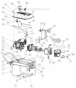 Part Location Diagram of 0007767 Powermate Assembly- Ground Wire