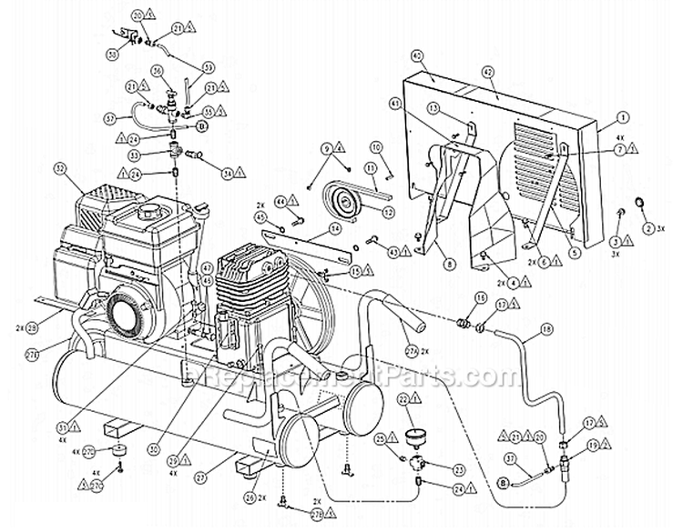 Page A Diagram and Parts List for  Powermate Compressor