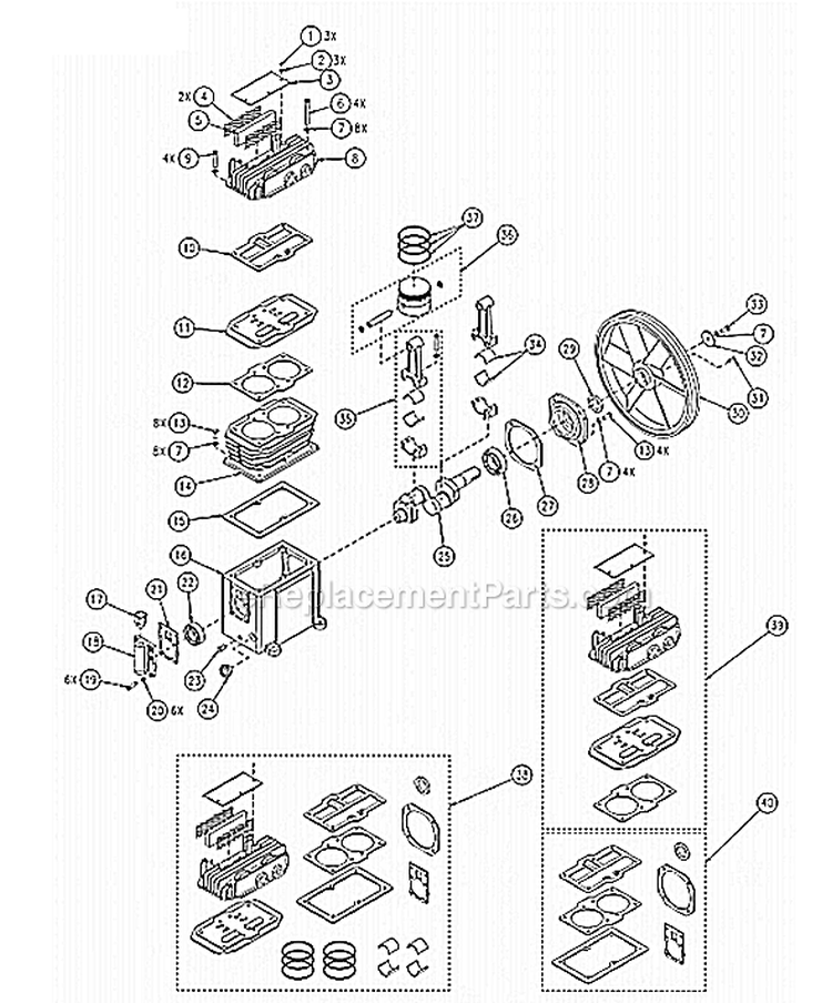 Page B Diagram and Parts List for  Powermate Compressor