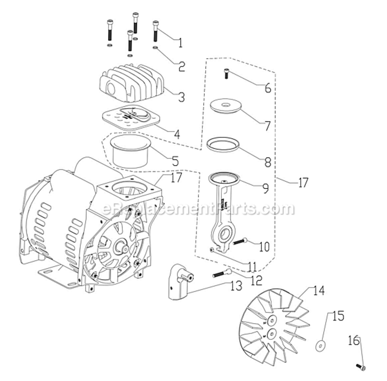 Page C Diagram and Parts List for  Powermate Compressor