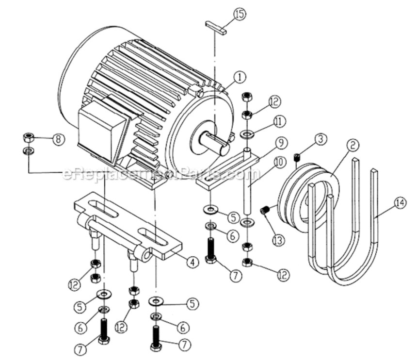 Motor_Pulley_Assembly Diagram and Parts List for 1791307 Powermatic Planer Jointer