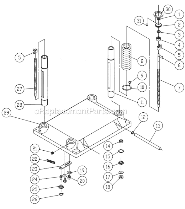 Page B Diagram and Parts List for 1791316 Powermatic Planer Jointer