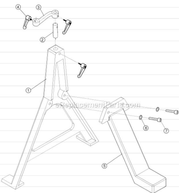 Page H Diagram and Parts List for  Powermatic Lathe