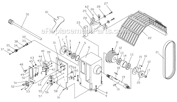 Page B Diagram and Parts List for  Powermatic Lathe
