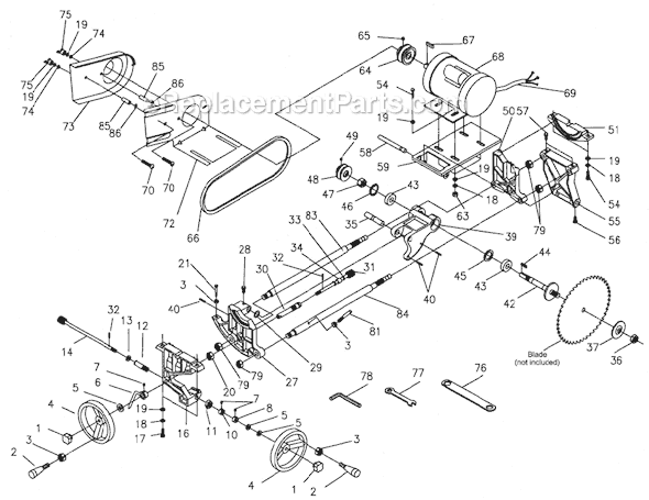 Page C Diagram and Parts List for 1791228K Powermatic Table Saw