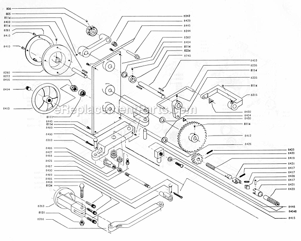 Page E Diagram and Parts List for  Powermatic Band Saw