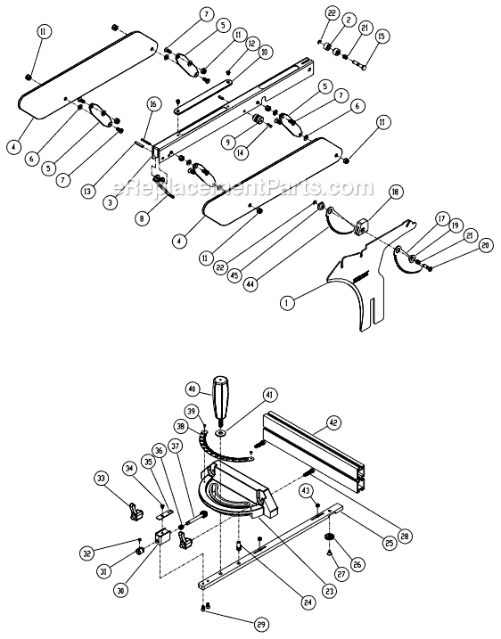 Page C Diagram and Parts List for 1791997 Powermatic Table Saw