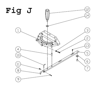 Fig-J Diagram and Parts List for 1791800B Powermatic Band Saw