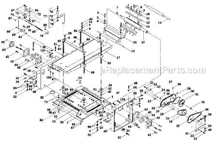 Planer/Molder Diagram and Parts List for 1996 Powermatic Planer Jointer