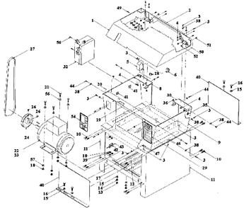 Page B Diagram and Parts List for 1996 Powermatic Planer Jointer