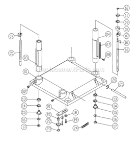 Part Location Diagram of 6284706 Powermatic Column