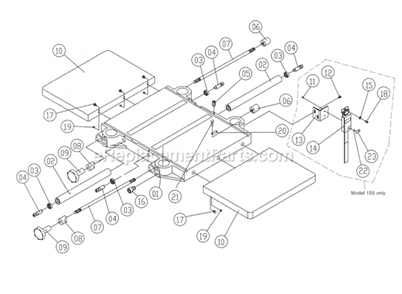 Page C Diagram and Parts List for 1791210 Powermatic Planer Jointer
