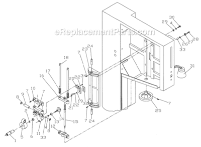 Page C Diagram and Parts List for 1791258 Powermatic Band Saw