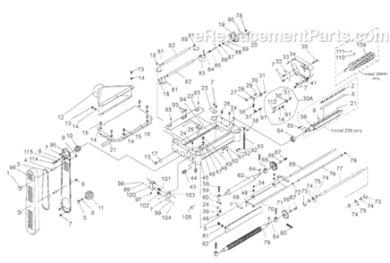Part Location Diagram of TS-1482011 Powermatic Hex Cap Screw