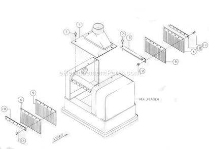 Page K Diagram and Parts List for  Powermatic Planer Jointer
