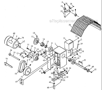 Headstock Diagram and Parts List for  Powermatic Lathe