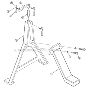 Outboard Turning Stand Diagram and Parts List for  Powermatic Lathe