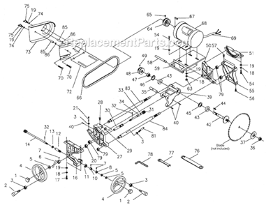 Page C Diagram and Parts List for 1791271K Powermatic Table Saw