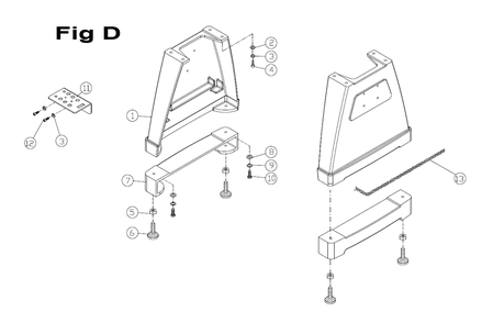 Fig-D Diagram and Parts List for  Powermatic Lathe