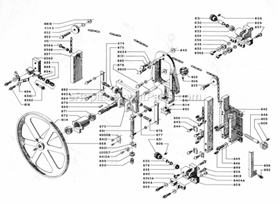 Page C Diagram and Parts List for  Powermatic Band Saw