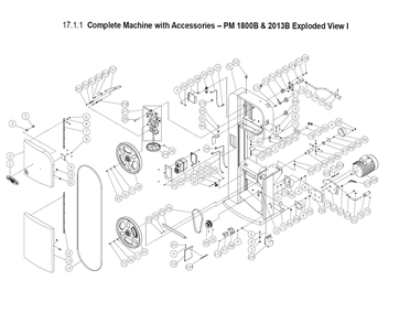 Fig-0 Diagram and Parts List for 1791801B Powermatic Band Saw