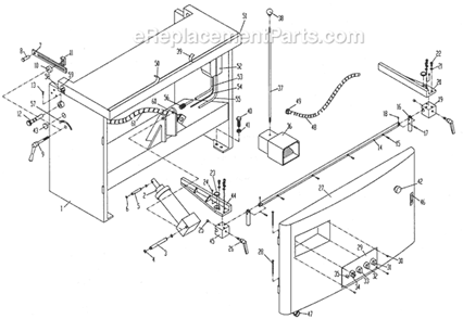 Part Location Diagram of TS-154010 Wilton Hex Nut M16